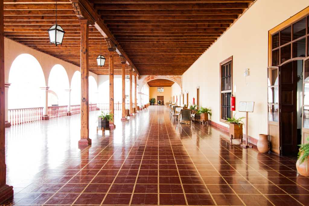 The vast front verandah of La Hacienda de San Jose