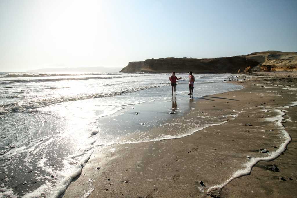 Popular swimming beach in the park