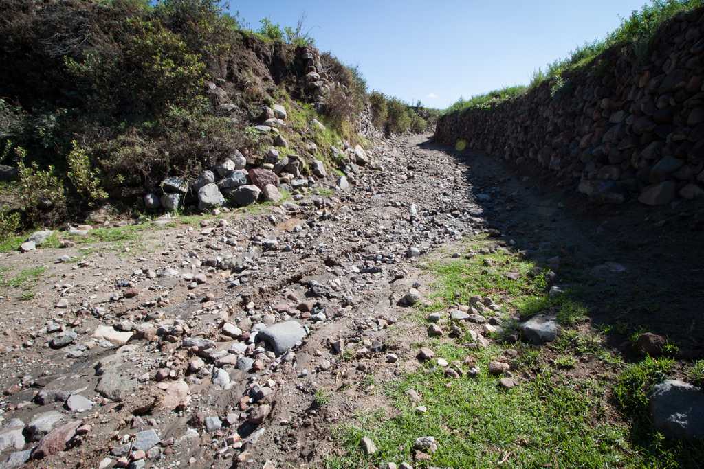 The local road, after the flooding rains