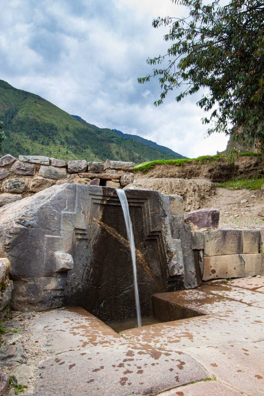 One of the fountains outside the Temple of the water