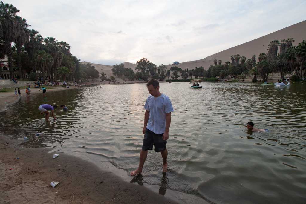 The water is a bit green, and not quite clean. Lots of swimmers didn't seem to mind