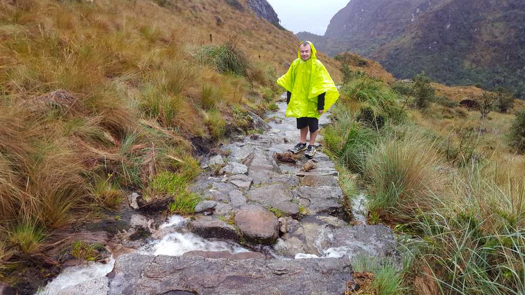 Inca Trail in heavy rain is fun!