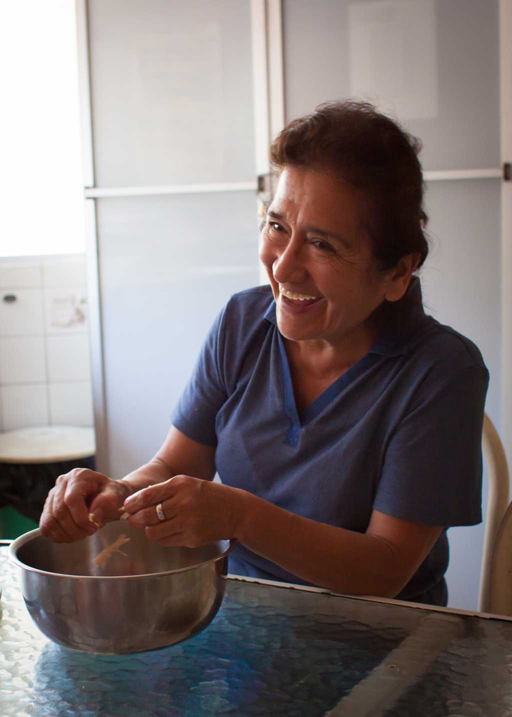 Nancy preparing lunch