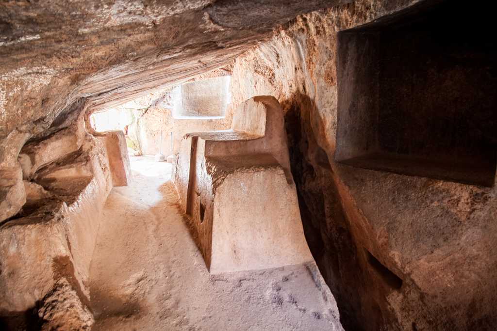 The alter carved into the bedrock